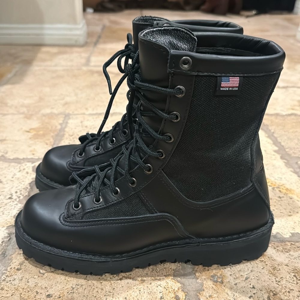 Danner brand black leather tactical boots, size men’s 6.5.  Wore twice.